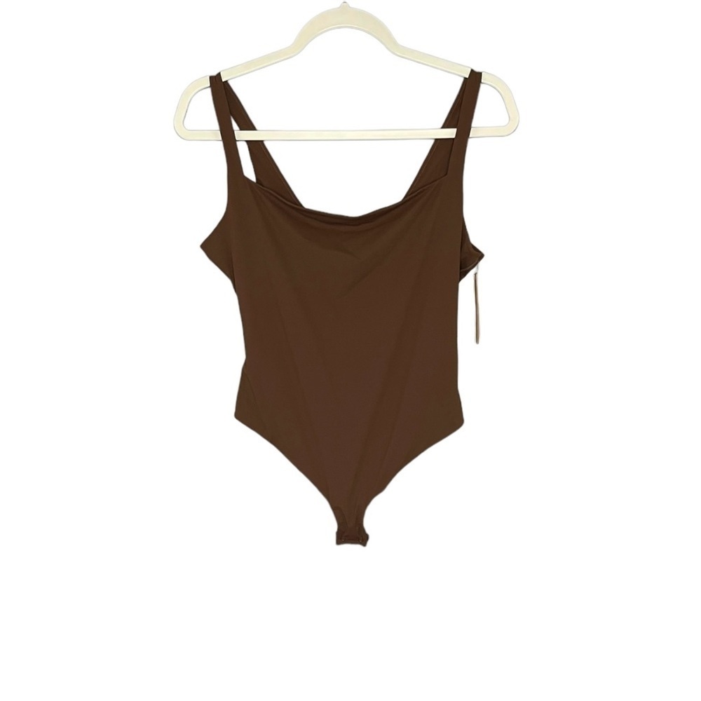 Skims Fits Everybody Square Neck Bodysuit Cocoa Brown NWT